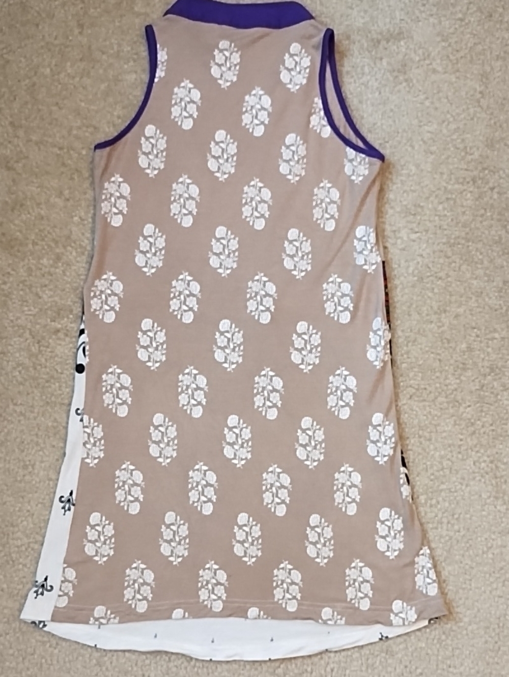 Global Desi Sleeveless Knit Tunic Top Women's Size XS Boho Black White Purple - Picture 5 of 7